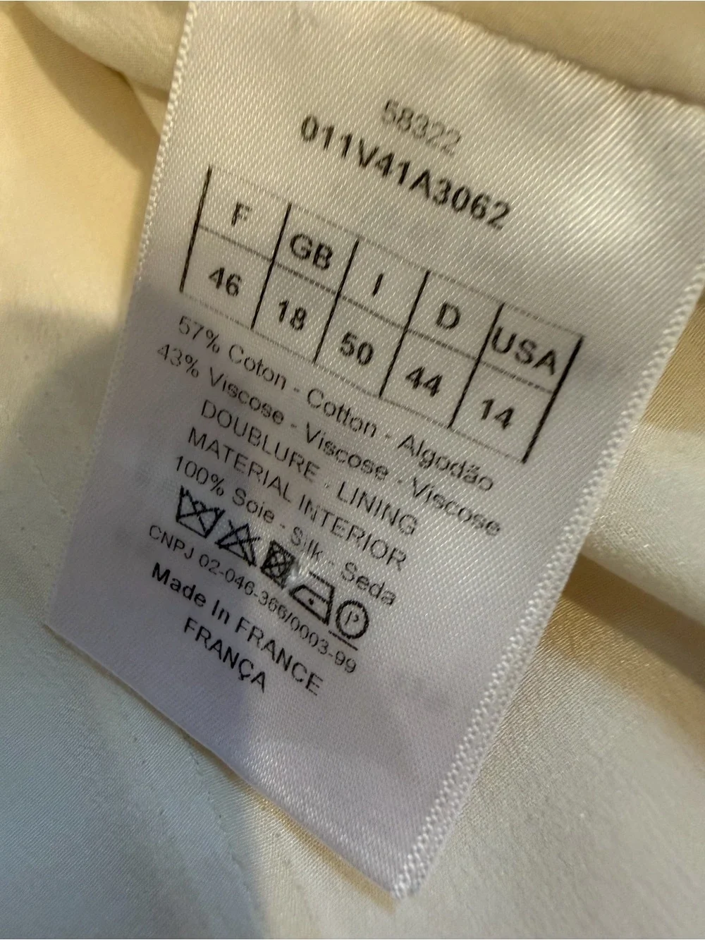 100% Authentic Dior Cotton Shantung Jacket